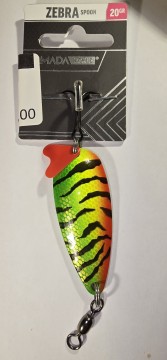 Fiskesluk - Armada Tackle Zebra Spoon - 20g - Grønn/Gul/Rød/Svart