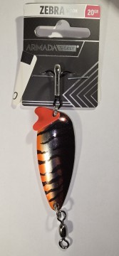 Fiskesluk - Armada Tackle Zebra Spoon - 20g - Rød/Sølv/Svart