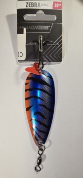 Fiskesluk - Armada Tackle Zebra Spoon - 28g - Blå/Sølv/Oransje/Svart