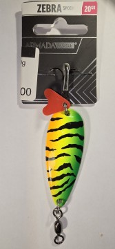 Fiskesluk - Armada Tackle Zebra Spoon - 20g - Oransje/Gul/Grønn/Svart