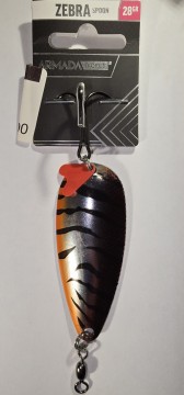 Fiskesluk - Armada Tackle Zebra Spoon - 28g - Sølv/Oransje/Brun/Svart