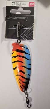 Fiskesluk - Armada Tackle Zebra Spoon - 28g - Gul/Rød/Blå/Svart