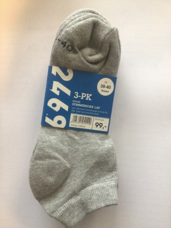 Hvaler - Lav sommersokk - Grå