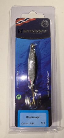 Fiskesluk - Sølvkroken Rogerdraget - 13g - Sølv/Svart
