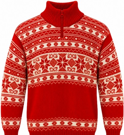 Totex Snøstjerna Ullgenser | Rød/Hvit | 100% Ull