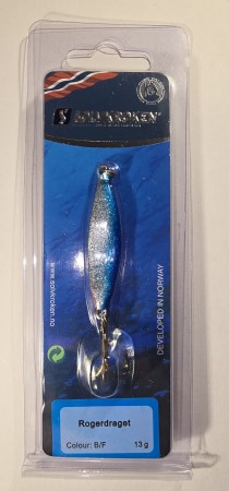 Fiskesluk - Sølvkroken Rogerdraget - 13g - Sølv/Blå