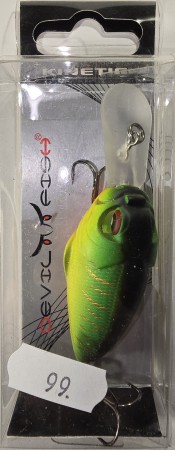 Fiskesluk - Kinetic Devil Fish - 14g - Grønn/Svart/Gull/Oransje