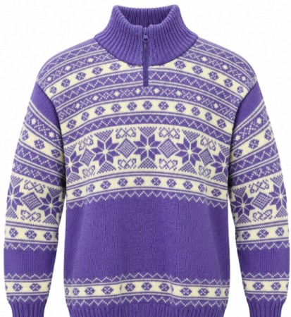 Totex Snøstjerna Ullgenser | Lilla/Hvit | 100% Ull
