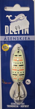 Fiskesluk - Delfin Åsenskjea - 7g - Hvit/Svart/Rød