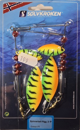 Spinnerbait Rigg - Sølvkroken - Grønn/Gul/Oransje/Svart
