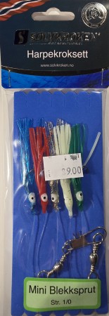 Fiskesluk - Sølvkroken Harpekroksett Mini Blekksprut - Blå/Rød/Sølv/Hvit/Grønn