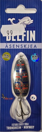 Fiskesluk - Delfin Åsenskjea - 7g - Sølv/Rød/Blå