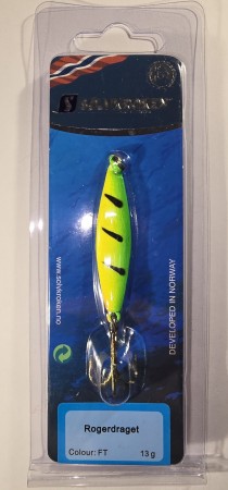 Fiskesluk - Sølvkroken Rogerdraget - 13g - Gul/Grønn/Svart